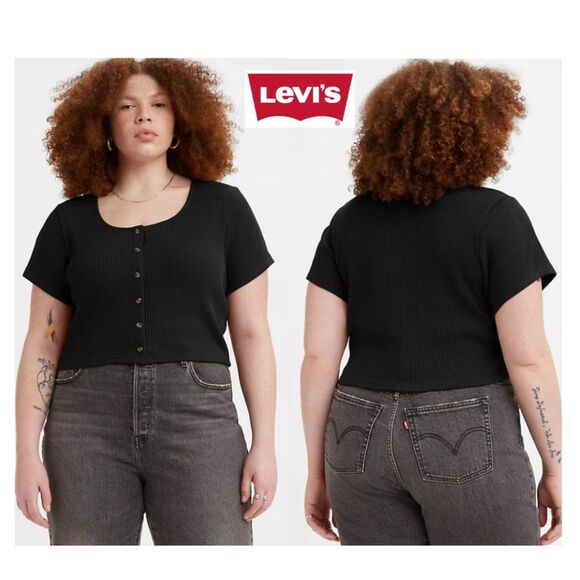 NWOT Levi's Plus Size Ribbed Button Up Blouse - Picture 1 of 9